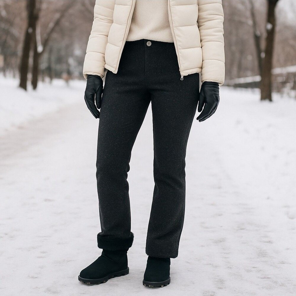 Woolrich Woodlyn Wool Silk Blend Trousers Pants Color Onyx Cozy Holiday 12